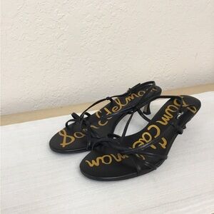 Sam Edelman Cressa Slingback Kitten Heel Black Sandal Sz. 9.5